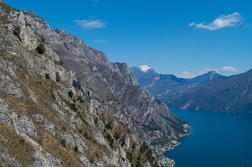 Cliffs at the Lago di Garda near Limone, Italy
