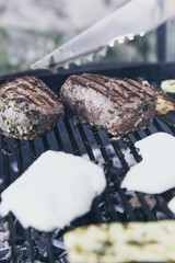 grilled bio range filet steak, aubergine and zucchini