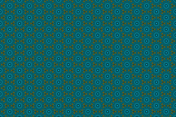 Seamless pattern in luxury style. Gold and blue ornate background. Filigree floral motif. Vector illustration