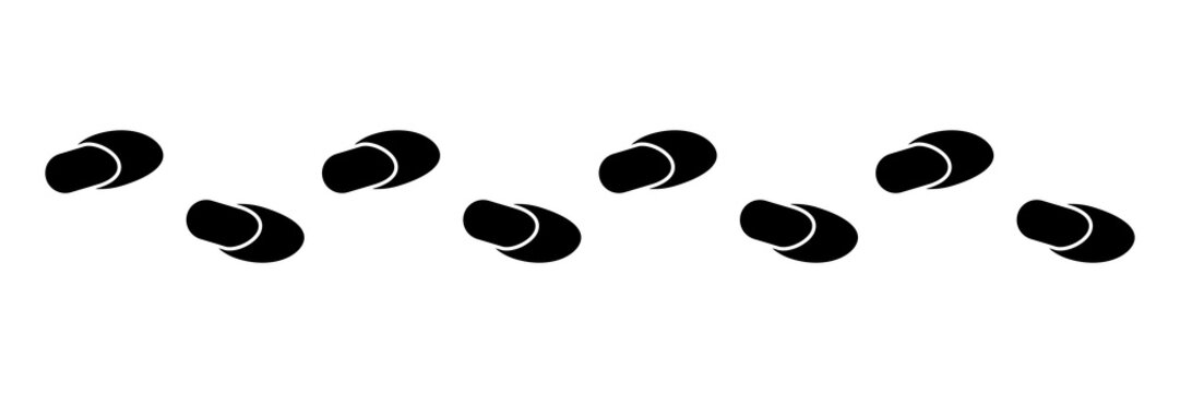 Pantoffel-Spur, Schuhabdruck &ndash; schwarz-wei&szlig;, Vektor, freigestellt