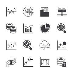 big data icons, data analytics icons