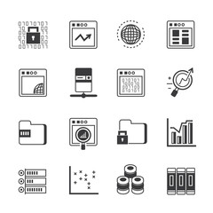 big data icons, data analytics icons