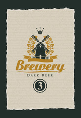 labels for beer and the brewery with a windmill