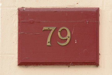 House Number 79 sign