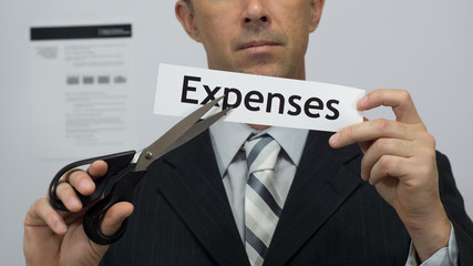 Businessman Cuts Expenses Concept