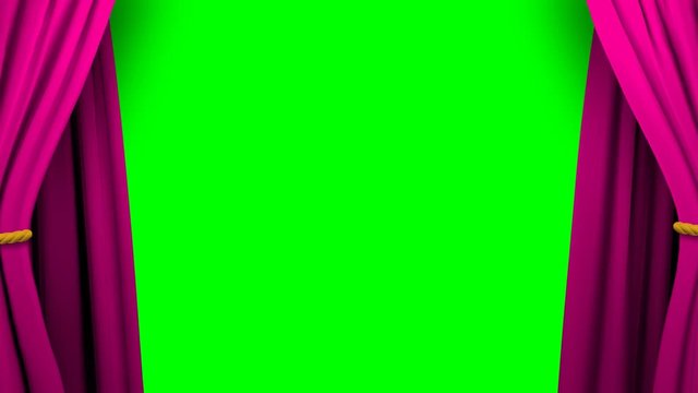 Curtains opening and closing stage theater cinema green screen 4K