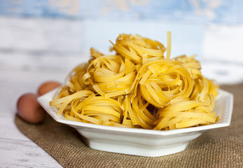 Classic Italian tagliatelle pasta