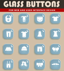 Baby clothes simply icons