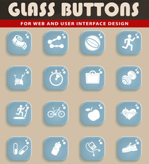 Set of icons on fitness.