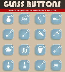 Garden tools simply icons