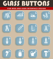 garden tools icon set