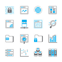 data analytics icons, information technology