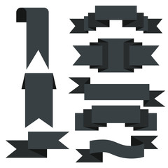 black label banners, black ribbons