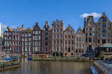 The dancing houses at the Damrak, Amsterdam