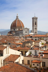Fototapeta na wymiar Toscana,Firenze,il Duomo e Campanile di Giotto.
