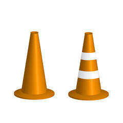 orange traffic cone,3d, vector illustration.