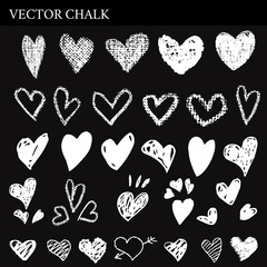 Hand Drawn Chalk Hearts Collection