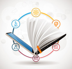 Elearning concept - online learning system - knowledge growth - information concept
