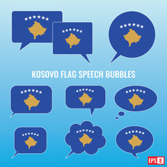 Kosovo Flag Speech Bubbles