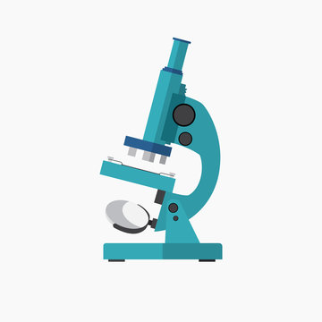 Microscope icon in flat design.