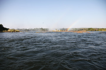 Naklejka na ściany i meble Victoria waterfall and Zambezi river 