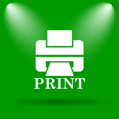 Printer with word PRINT icon