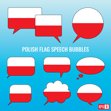 Polish Flag Speech Bubbles