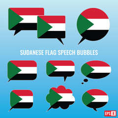 Sudanese Flag Speech Bubbles