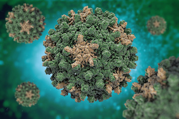 digital illustration hepatitis B cell virus - obrazy, fototapety, plakaty