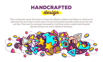 Vector illustration of colorful abstract composition with header