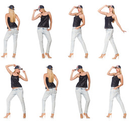 Obraz premium Composite photo of woman in various poses