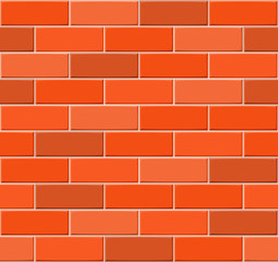 Cartoon hand drown multicolored seamless brick wall texture. Vector illustration