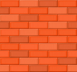 Cartoon hand drown multicolored realistic seamless brick wall texture. Vector illustration