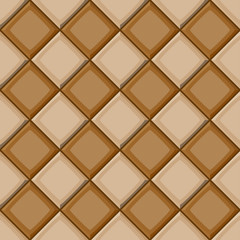 Cartoon hand drown beige and brown diagonal seamless tiles texture. Vector illustration
