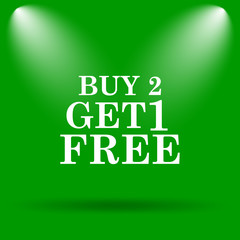 Buy 2 get 1 free offer icon
