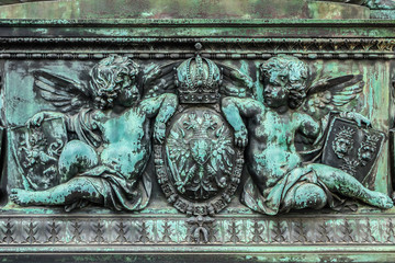 Bronze ornaments lantern. Austrian Parliament. Vienna, Austria.