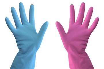 Obraz premium Double gloves isolated on white background.