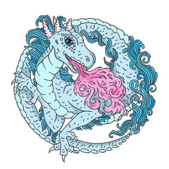 Obraz premium Round dragon character for kids