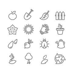 Vector gardening flat icons set
