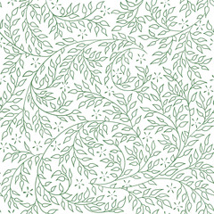 Green floral seamless pattern