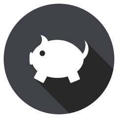  vector icon, circle flat design internet button, web and mobile app illustration