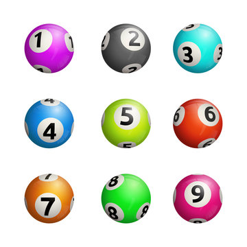 Vector illustration of bingo balls. Isolated on white background.