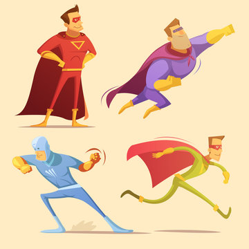 Superhero Cartoon Set