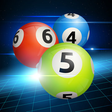 Bingo Balls on a Blue Background. Vector illustration