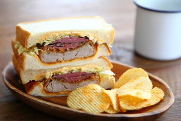 Homemade beef & pork sandwiches