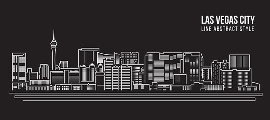 Cityscape Building Line art Vector Illustration design - Las Vegas city © ananaline