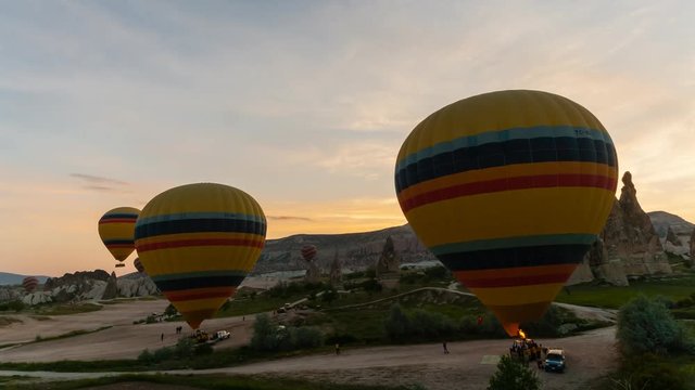 Flights on hot air balloons in Cappadocia, Turkey