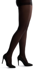 female legs in high heel shoe isolated on a white background.