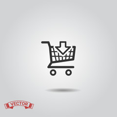 Shopping Cart Icon, Shopping Cart Icon Flat Design, Shopping Car