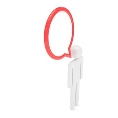 3d man with talk bubbles isolated over a white background. 3d rendering.